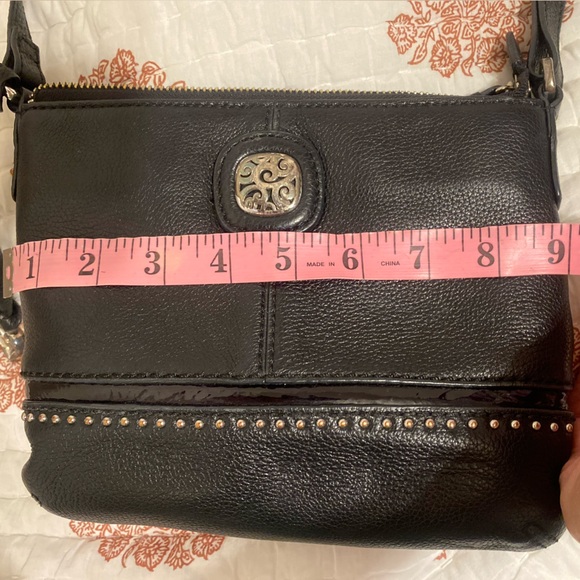 Crossbody Brighton black leather purse with silver accents - Picture 9 of 17